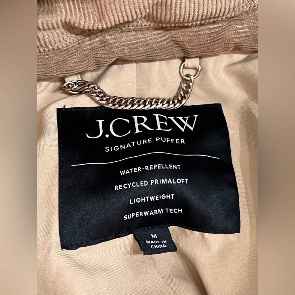 J Crew Stowe Puffer Jacket Primaloft Removeable Hood Size Medium #CD108 - Picture 4 of 15